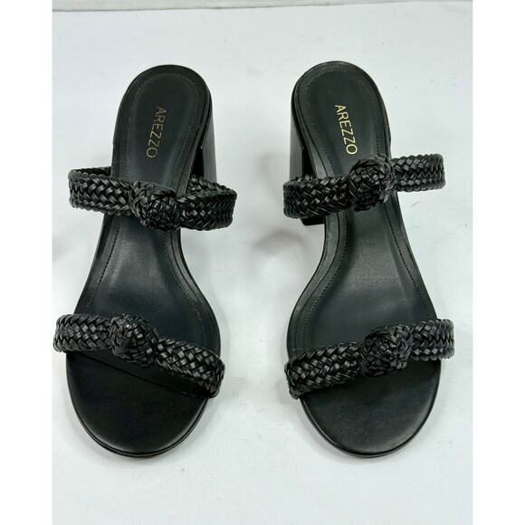 Arezzo Women's Remy Mid-Block Sandals Size 8.5B Black NWT - Picture 3 of 9